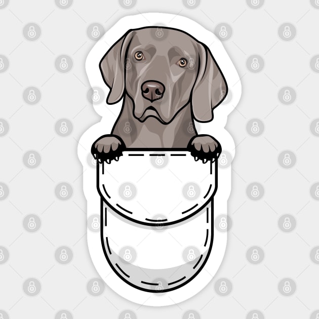 Funny Weimaraner Pocket Dog Sticker by Pet My Dog
